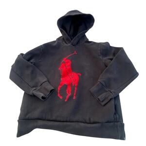 Kids Polo Ralph Lauren Hoodie - Black/Red - Size M (10-12)